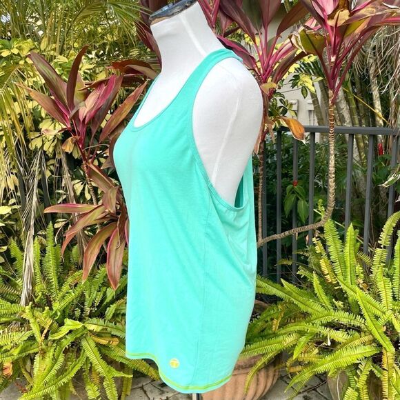 Trina Turk Recreation Aqua Draped Active Tank - Picture 3 of 8